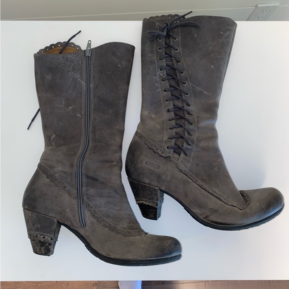 Leather Heeled Boots - Picture 1 of 5